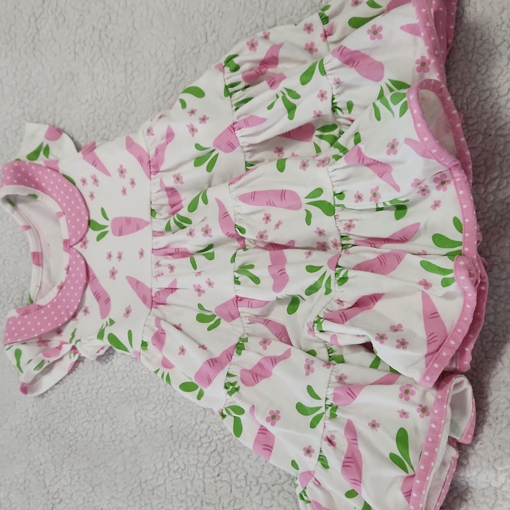 Eleanor Rose pink carrot twirl dress Size 2